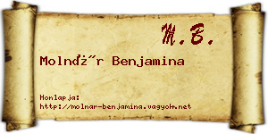 Molnár Benjamina névjegykártya